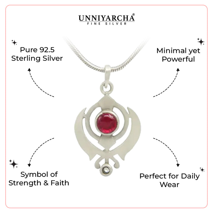 Men's 92.5 Silver Khanda pendant