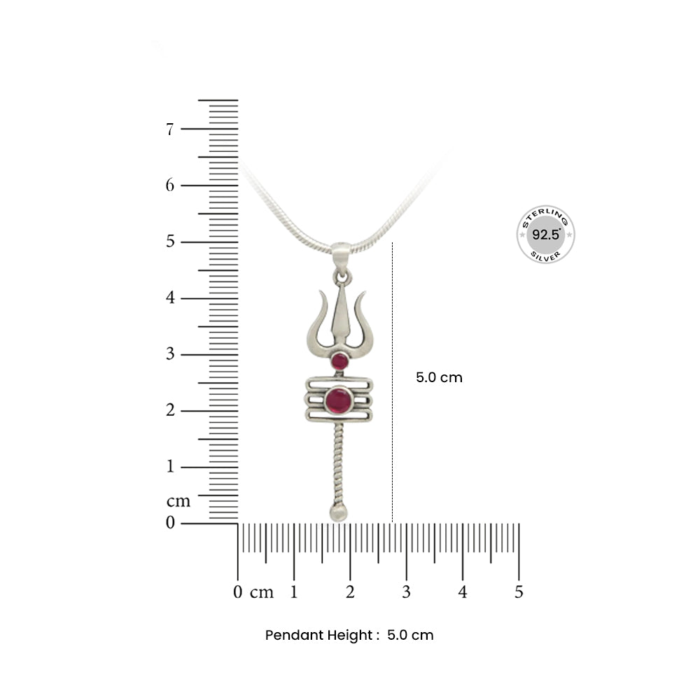 Silver 92.5 Mens Trishul pendant