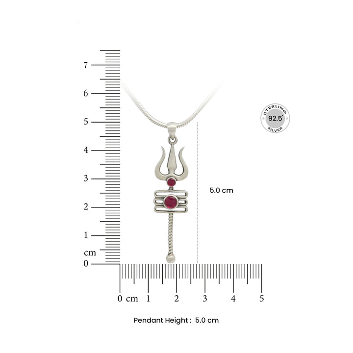 Silver 92.5 Mens Trishul pendant