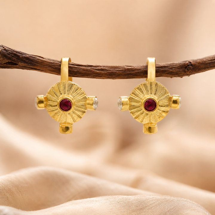 Vishnu Chakra Pure 925 Silver Ear clips