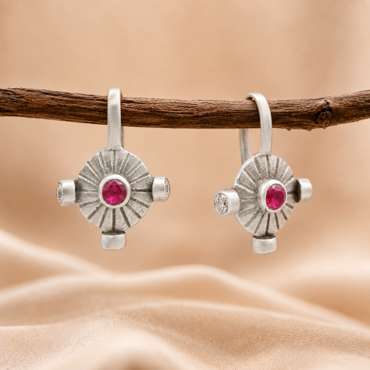 Vishnu Chakra Pure 925 Silver Ear clips