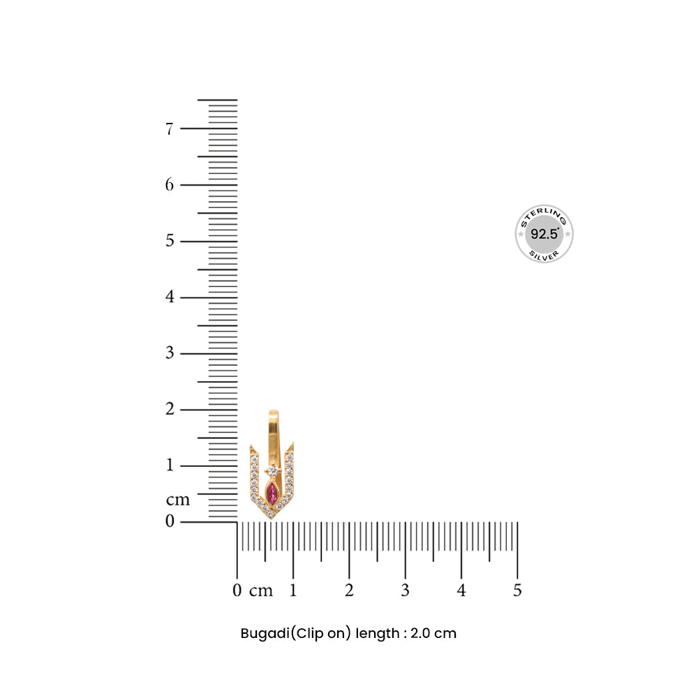 92.5 Silver Vishnu Tilak Bugadi(Clip on)