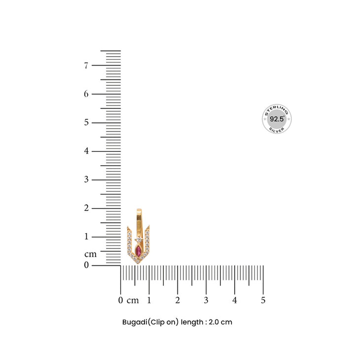 92.5 Silver Vishnu Tilak Bugadi(Clip on)