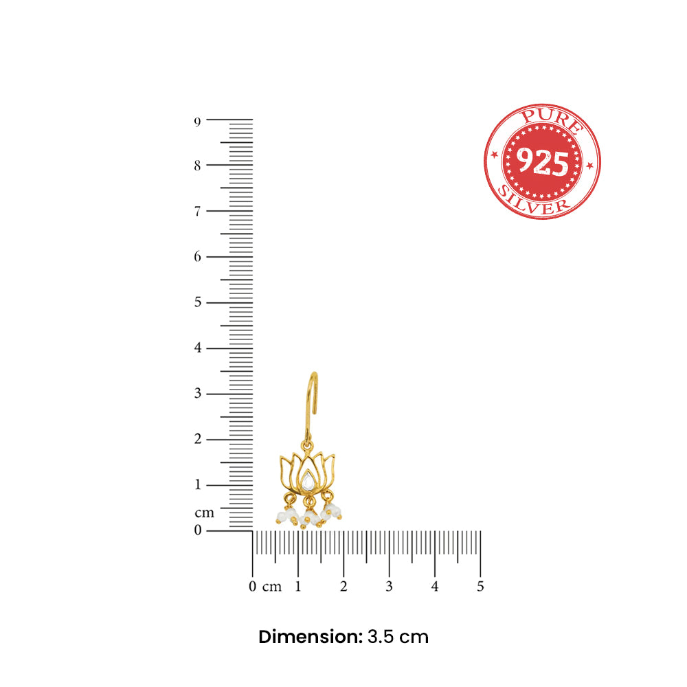 925 Sterling Silver Lotus Gold Plated Earrings