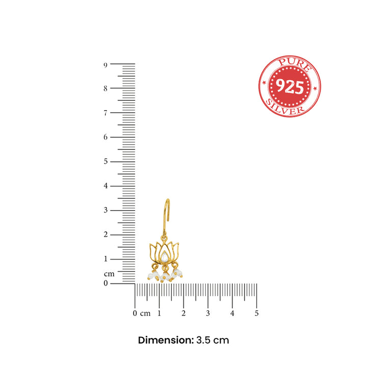 925 Sterling Silver Lotus Gold Plated Earrings