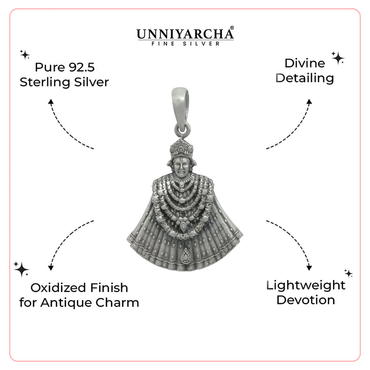 Khatu Shyam Baba Silver 92.5 Pendant