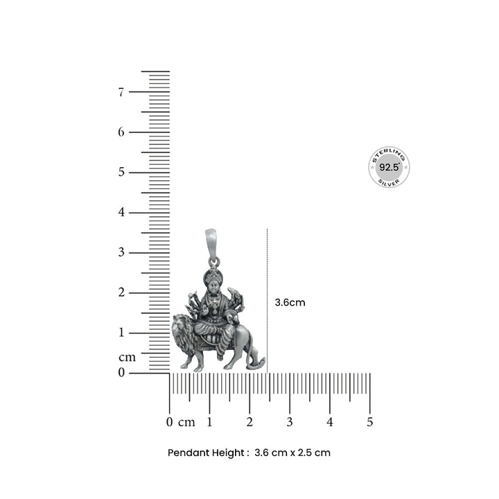 Sherawali Mata Silver 92.5 Pendant