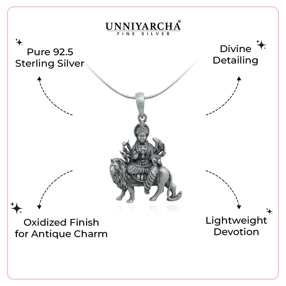 Sherawali Mata Silver 92.5 Pendant