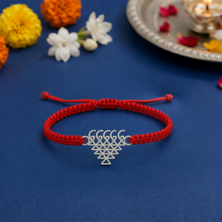 925 5-line pure Silver Saraswati Yantra Bracelet