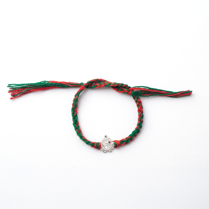 Unniyarcha 925 Pure Silver Om and Sudarshan Chakra bracelet