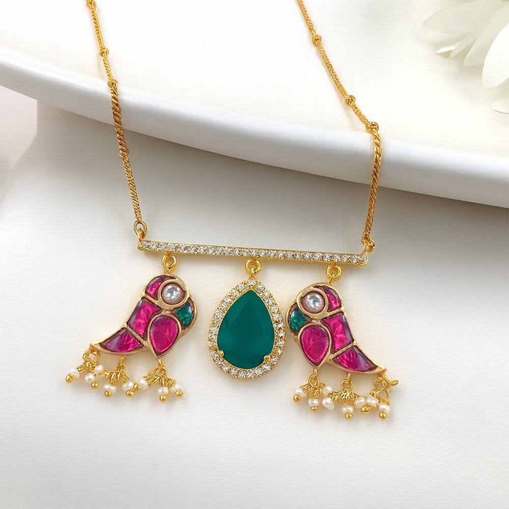 Mithu Pure 925 Silver 24k Gold Plated Necklace