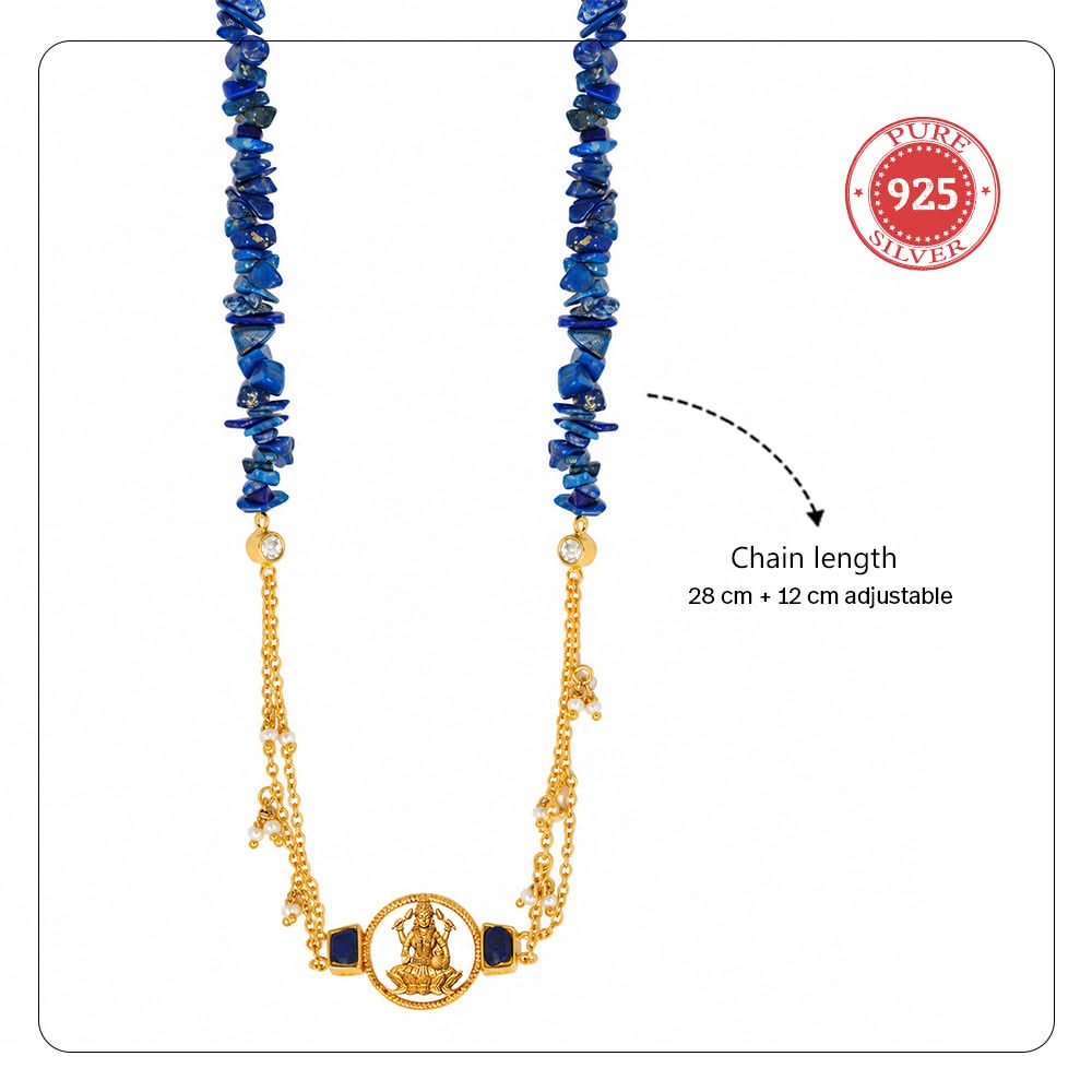 Dhan Lakshmi Lapis Lazuli Pearl Choker Necklace