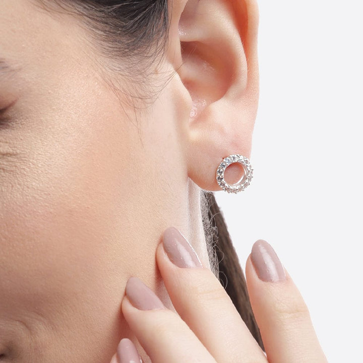 Silver zircon Earring