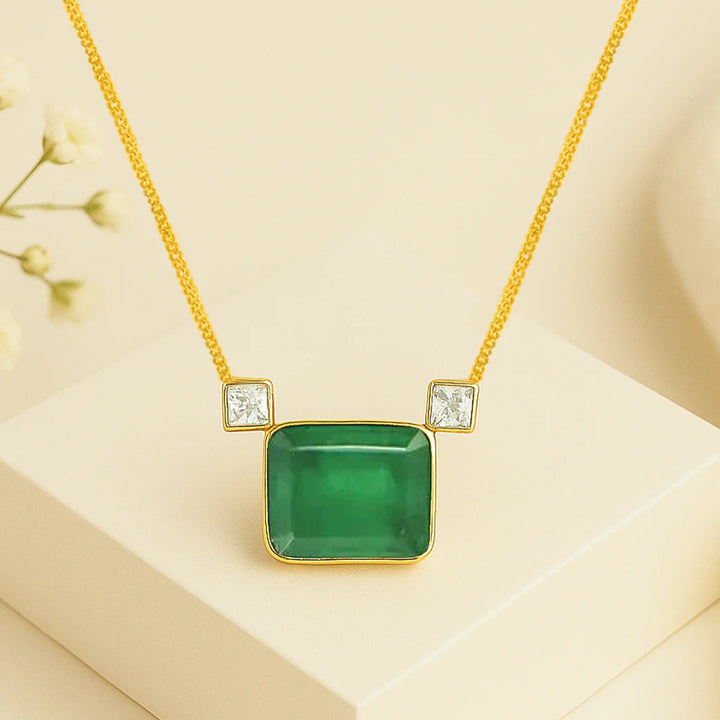 Silver Green Necklace