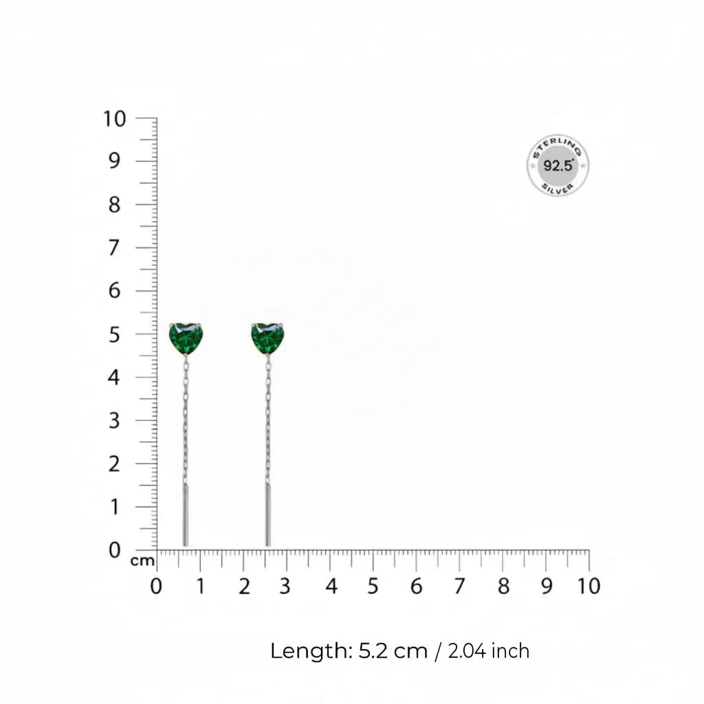 Red Love heart 92.5  Silver Sui dhaga