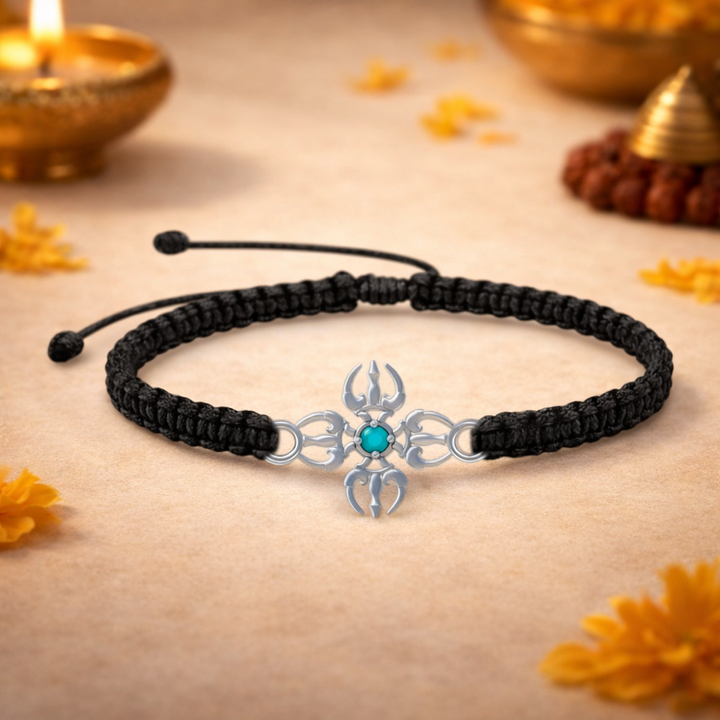 Unniyarcha 925 Pure Silver Trishul Bracelet