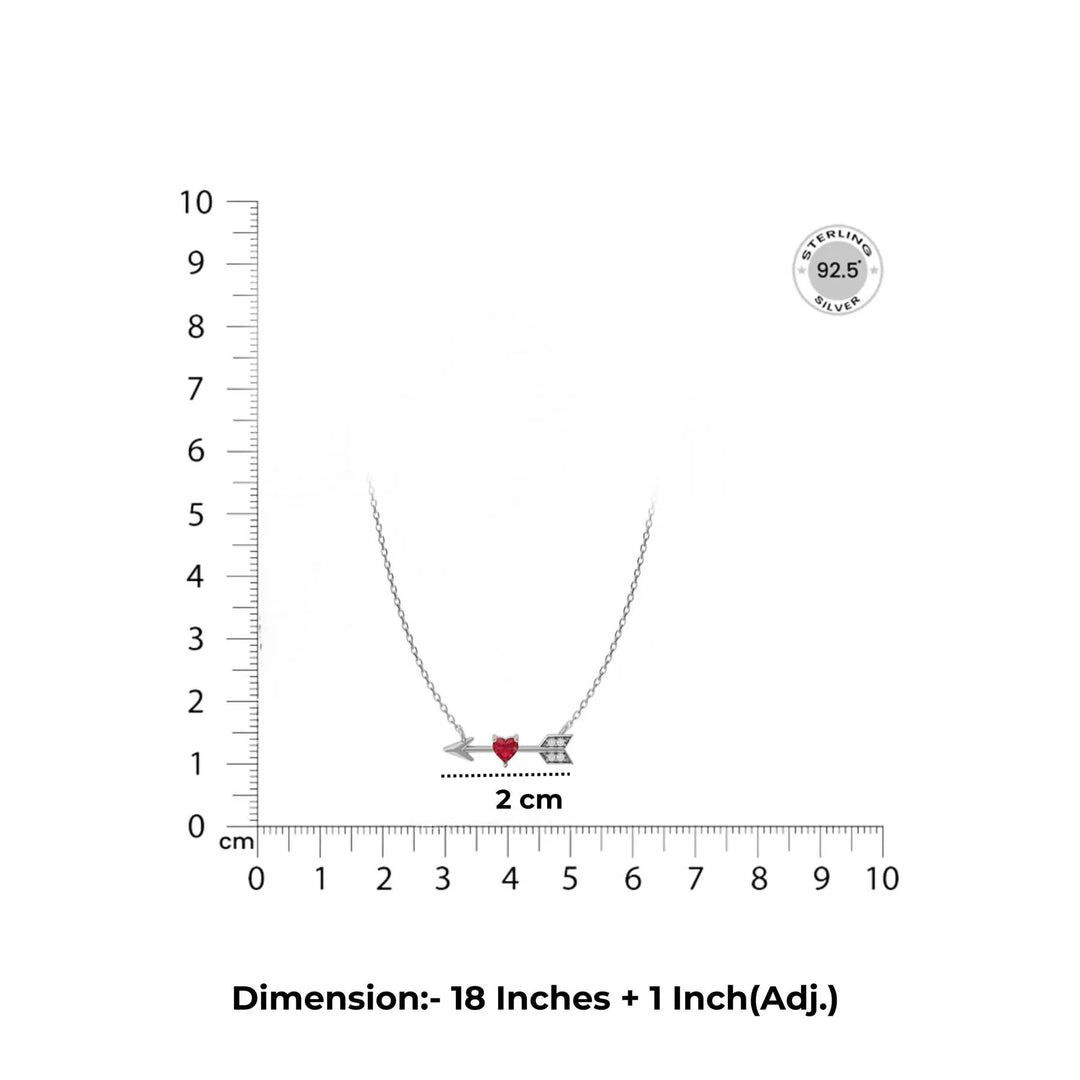 92.5 Silver Cupids Arrow Necklace