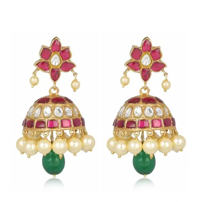 Kundan Jadau Silver 92.5 Jhumka