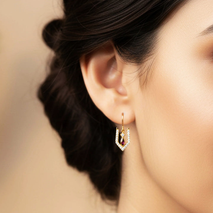 Silver Vishnu Tilak Earrings