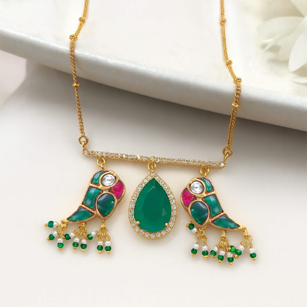 Mithu Pure 925 Silver 24k Gold Plated Necklace