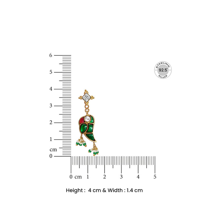 Mithu Silver 24k Gold Plated Stud Earrings