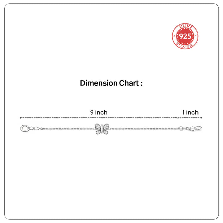 Unniyarcha 925 Pure Silver Butterfly Anklet