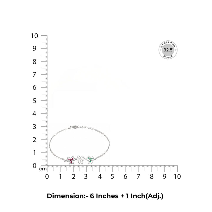 92.5 Silver lucky flower Bracelet