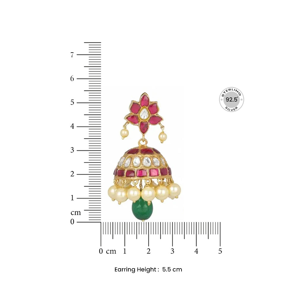 Kundan Jadau Silver 92.5 Jhumka