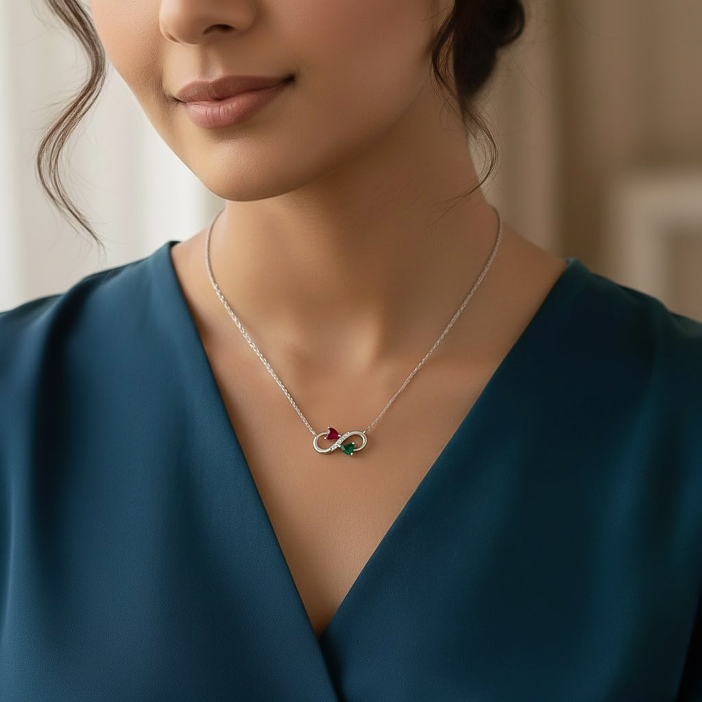 92.5 Silver Infinity Heart Necklace