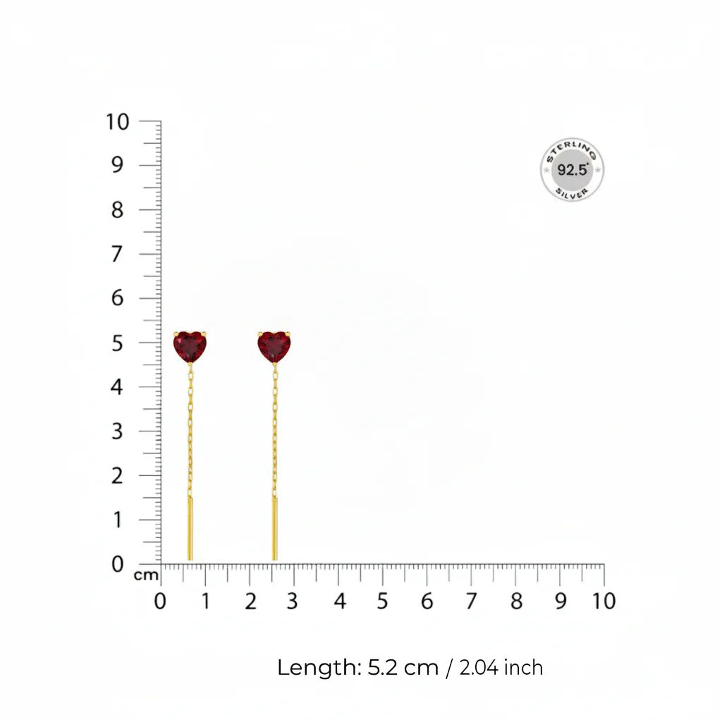 Red Love heart Silver Sui dhaga