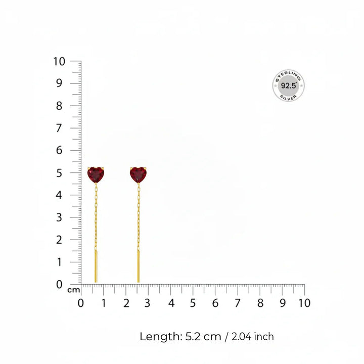 Red Love heart Silver Sui dhaga