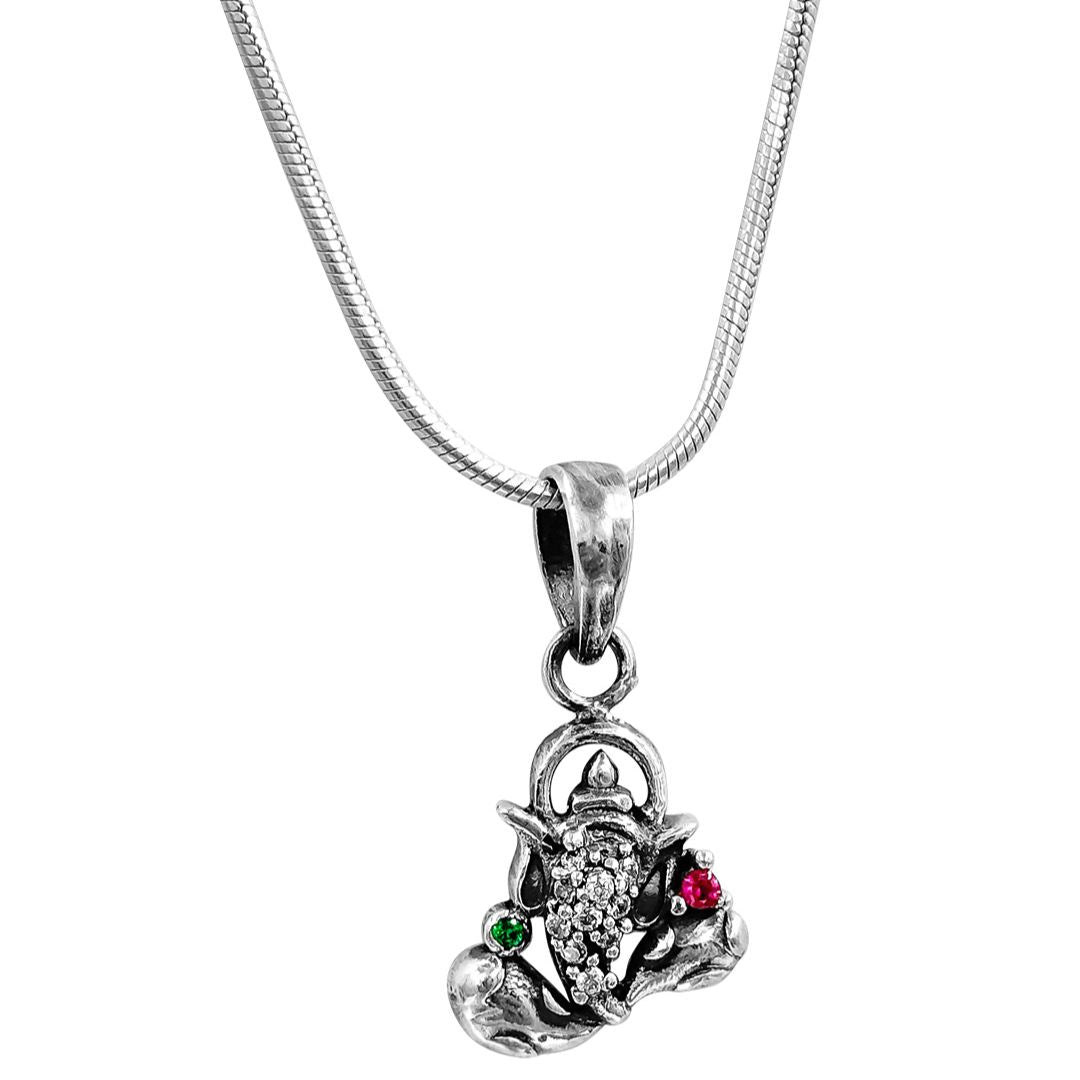 Sterling Silver Ganpati Protection Pendant