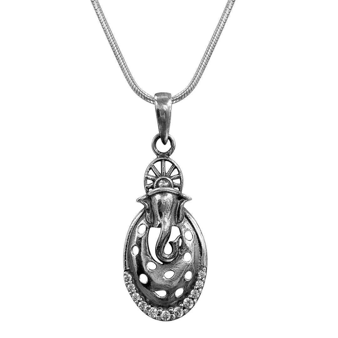 Silver Ganeshaji Pendant and Chain