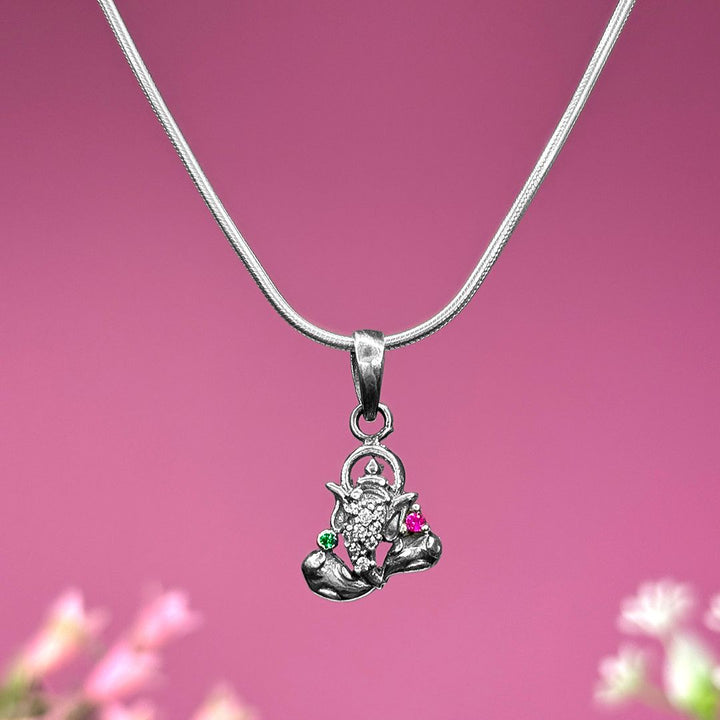 Sterling Silver Ganpati Protection Pendant