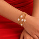 24kt Gold Plated 925 Pure Silver Patakha Baroque Pearl Multi-Strand Bracelet
