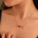 24kt Gold Plated 925 Pure Silver Patakha Coral Sparkler Pendant Necklace