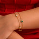 24kt Gold Plated 925 Pure Silver Patakha Emerald Celestial Double-Chain Bracelet