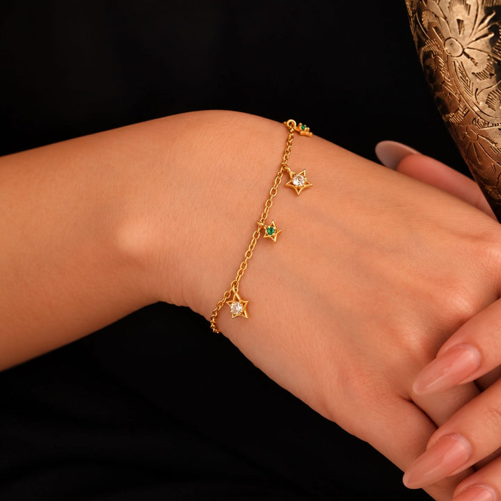 24kt Gold Plated 925 Silver Pure Patakha Stellar Burst Charm Bracelet