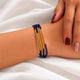 24kt Gold Plated 925 Pure Silver Patakha Sapphire Azure Multi-Strand Beaded Bracelet