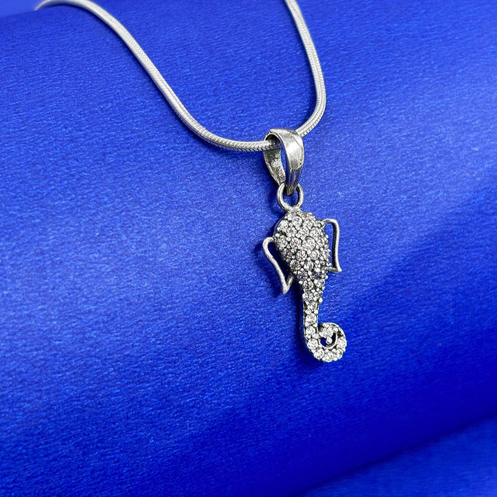 Sterling Silver Ganpati Bappa Pendant and Chain