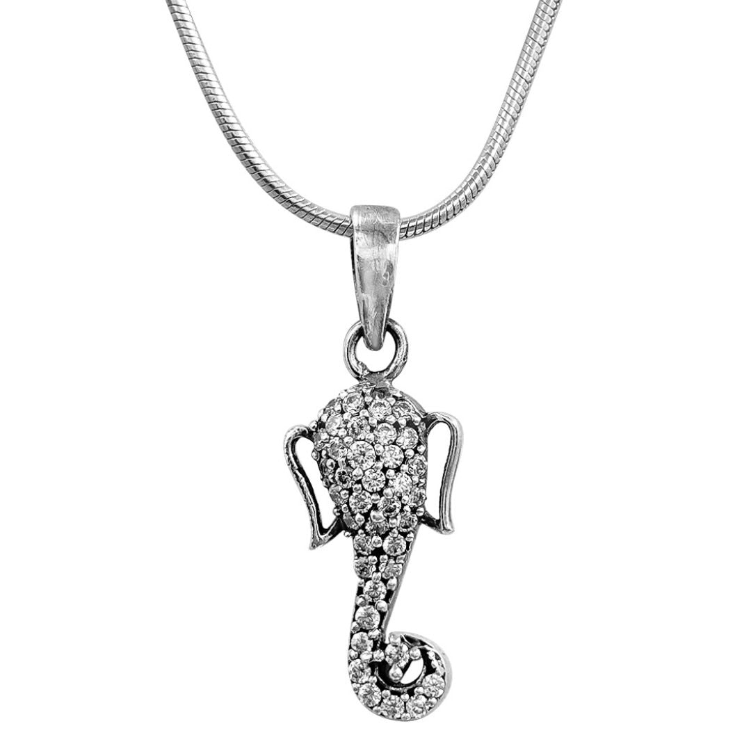 Sterling Silver Ganpati Bappa Pendant and Chain