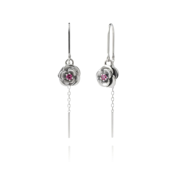 Silver Rose Sui Dhaga Earrings