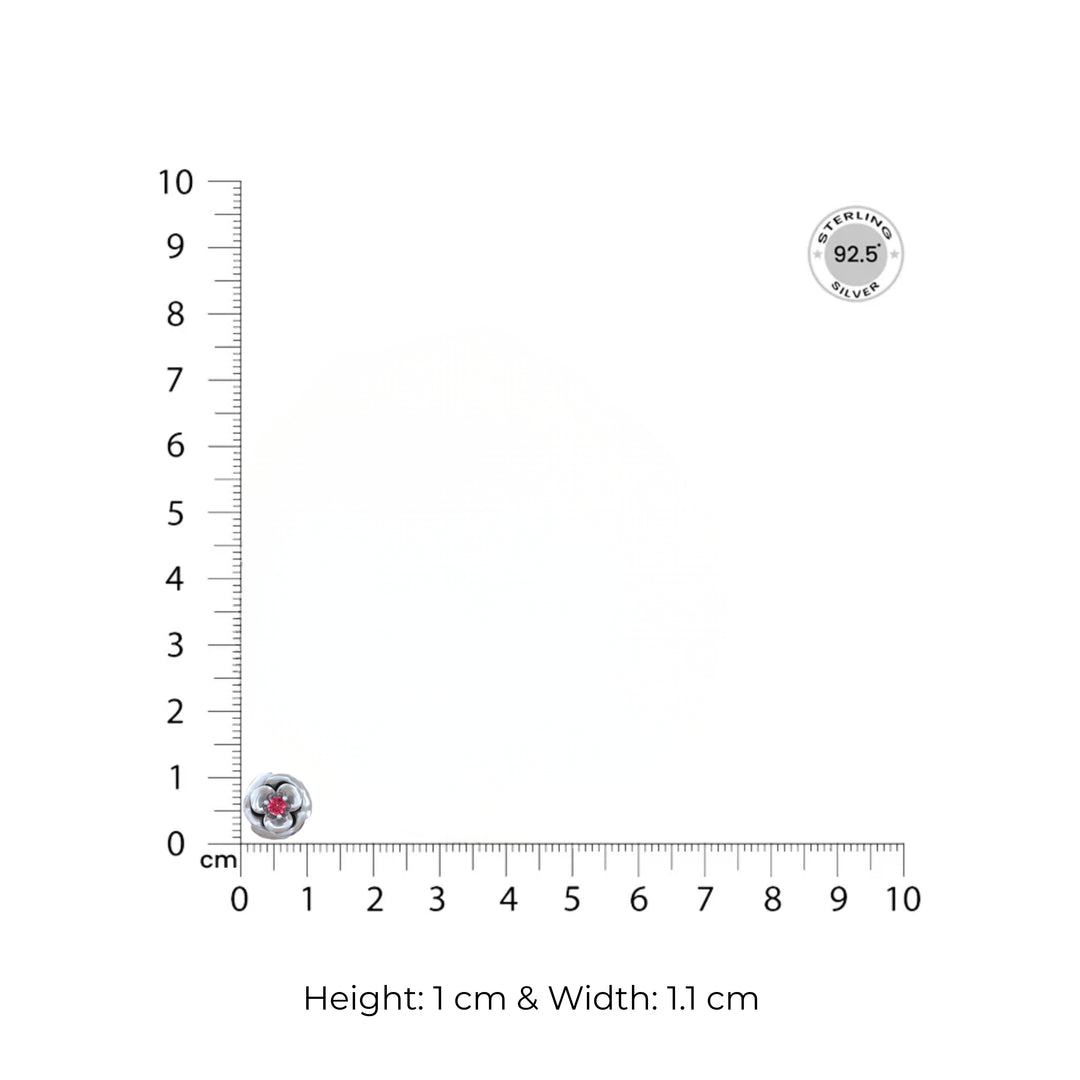 Silver Rose Stud Earrings