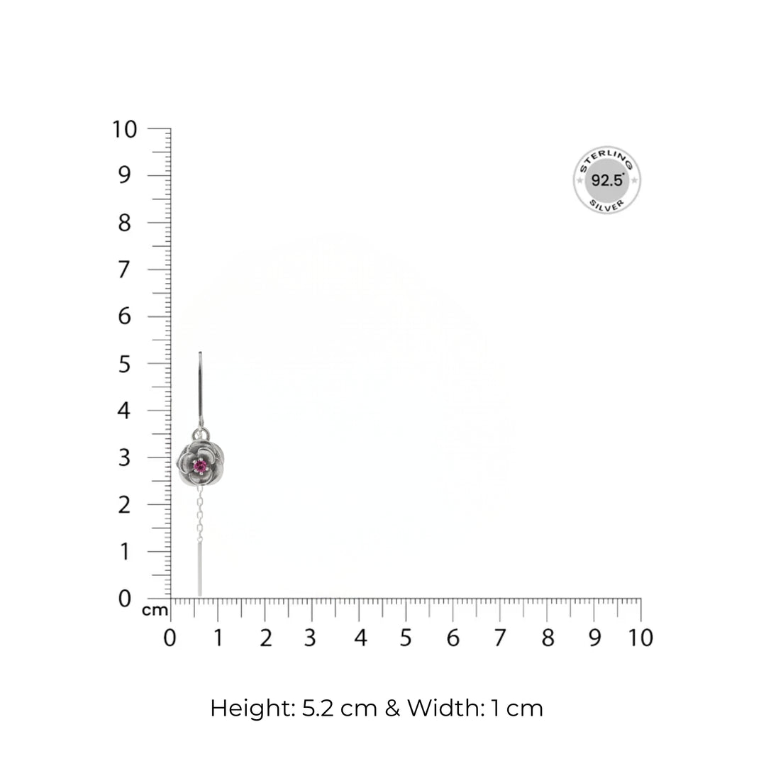 Silver Rose Sui Dhaga Earrings