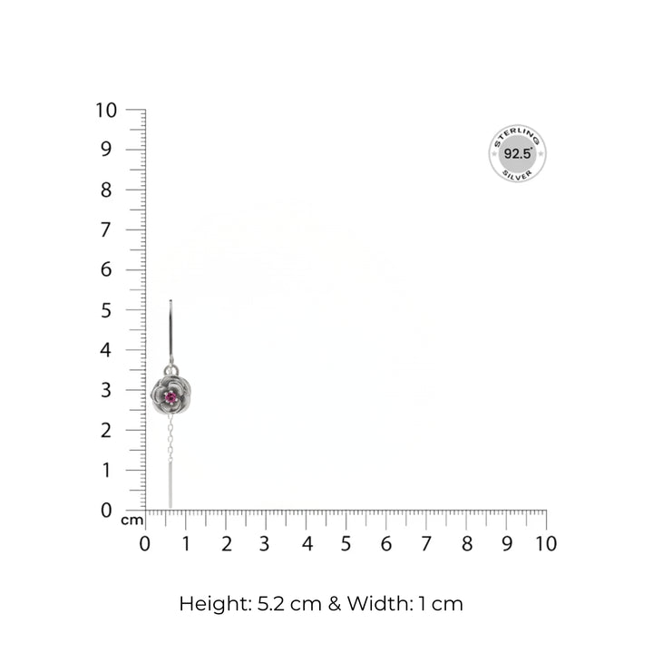 Silver Rose Sui Dhaga Earrings