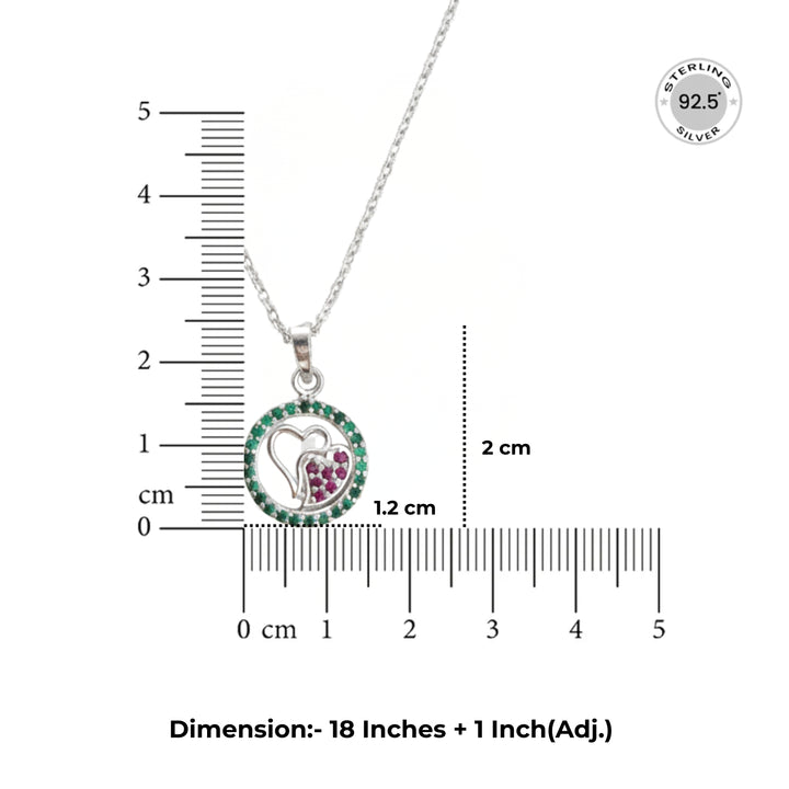 Silver Necklace for Valentine in 18 inches + 1 inch adjustable dimensions