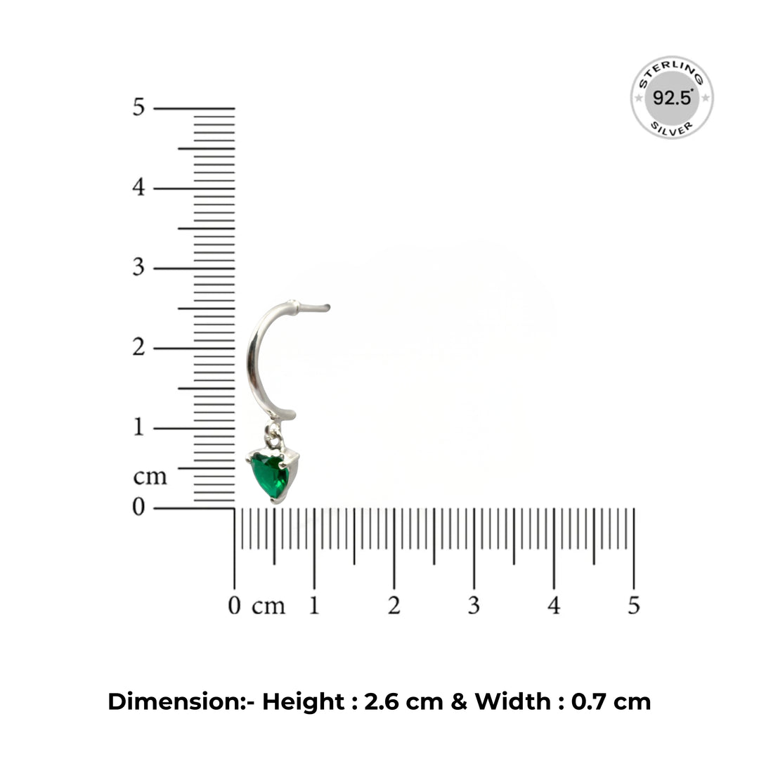 Silver Earring with Green Stone