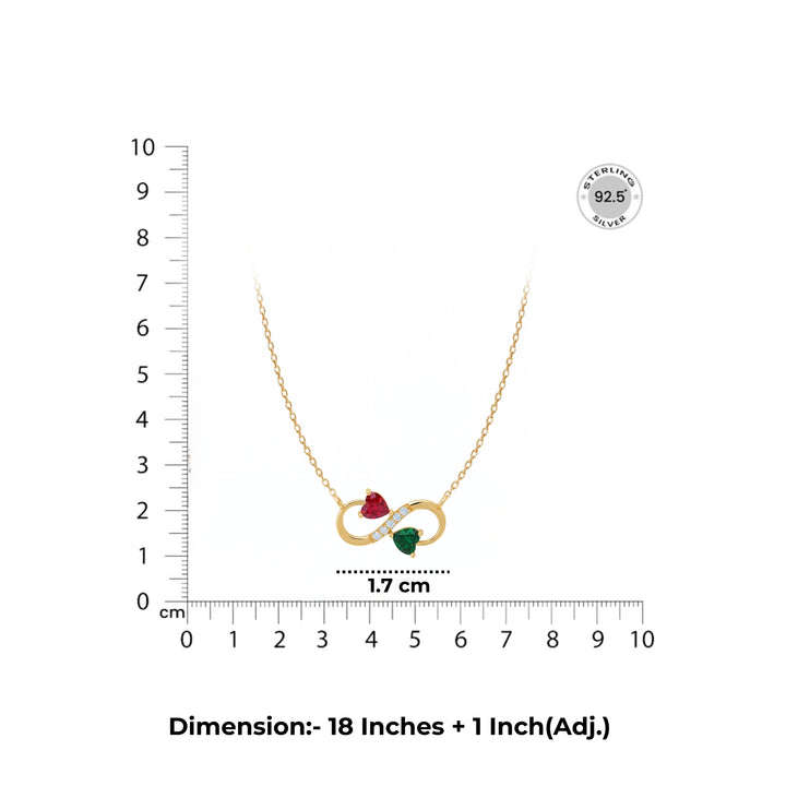 Diamond Studded Silver Necklace in 18 Inches + 1 Inch Adjustable Dimensions