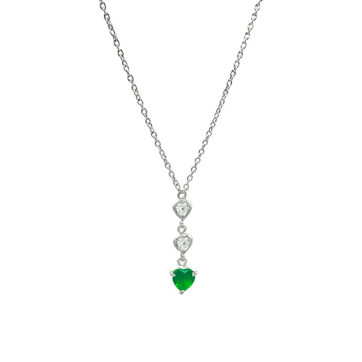 Green Drop Elegance Necklace – 925 Silver