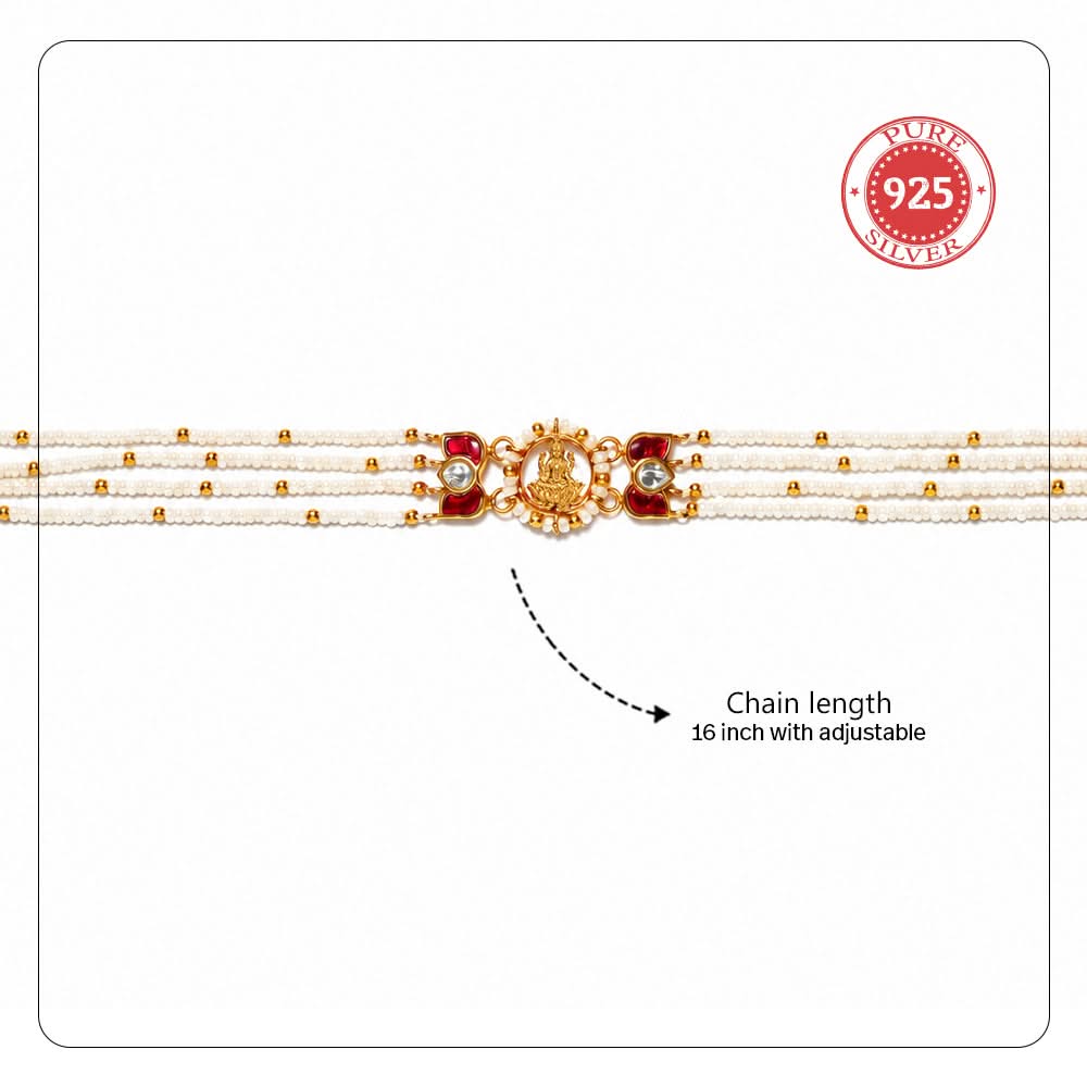 Silver 925 Dhan Lakshmi Heirloom Pearl Necklace
